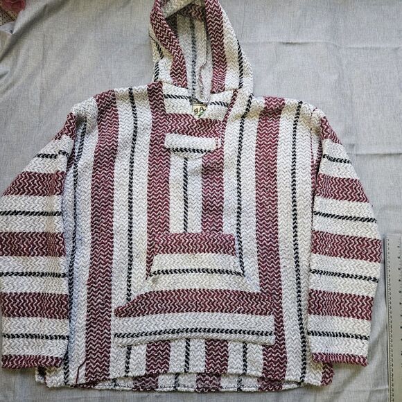 Vintage Other - Vintage 90s Baja Joe Hoodie Boho Hippie Pullover Poncho 1990s Shirt Mens Medium